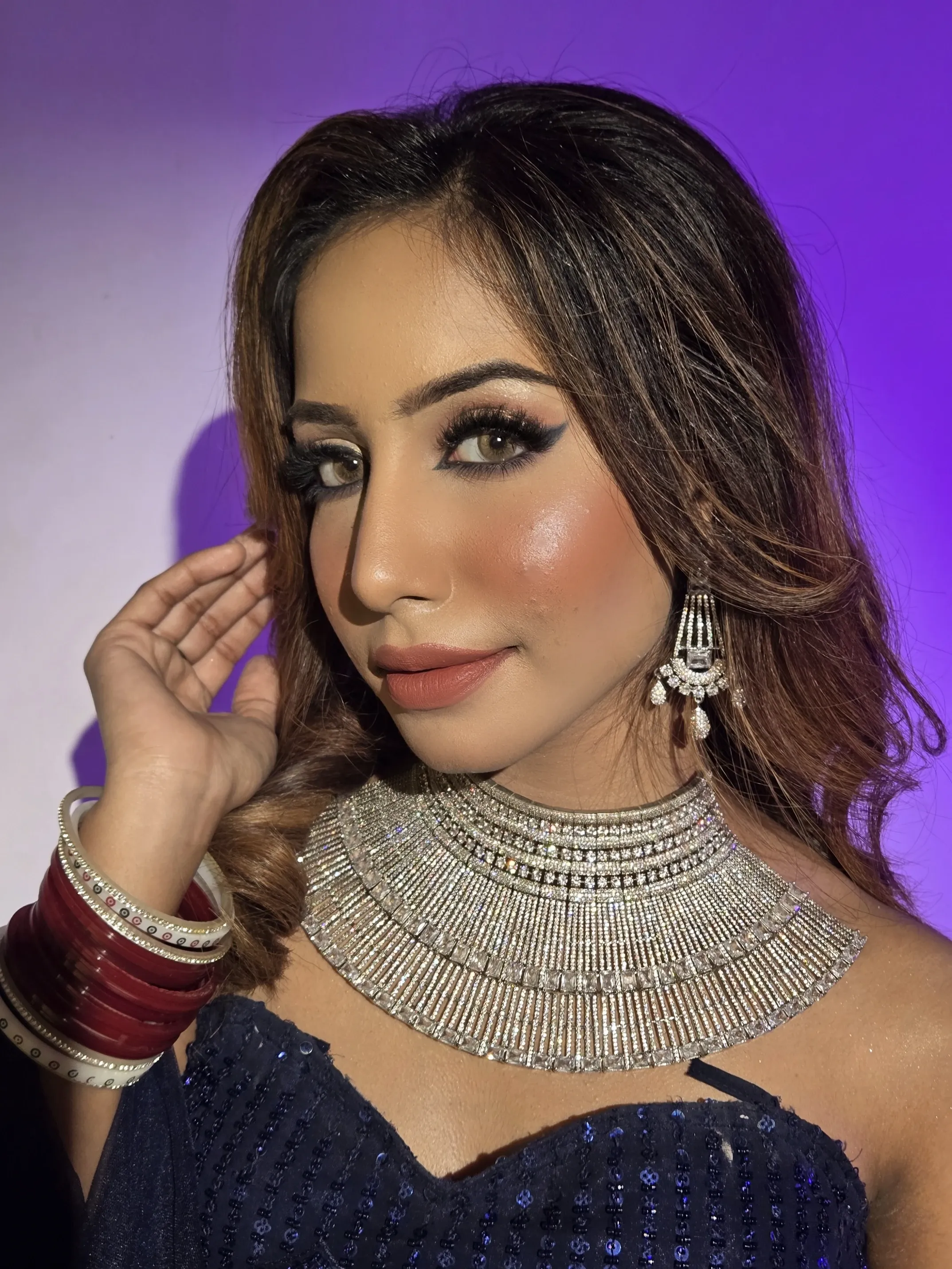 Elegant bridal beauty look by Sakshi